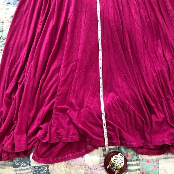 Three Dots Hot Pink Flowy Skater Circle Skirt - Picture 6 of 8